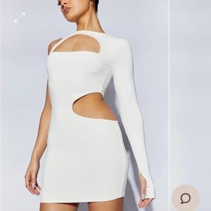 Meshki | Dresses | Meshki Kat One Shoulder Glove Mini Dress With Cut Out  White Xs | Poshmark